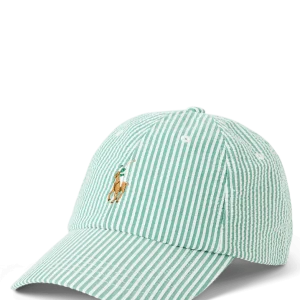 POLO RALPH LAUREN - Casquette de baseball en seersucker Enregistrer dans les favoris Vert et Blanc