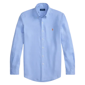 POLO RALPH LAUREN - Chemise en lin Custom Fit Bleu clair