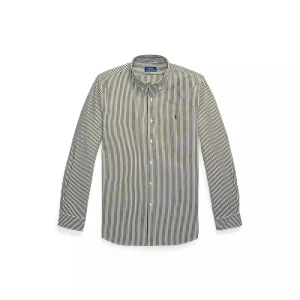 Polo Ralph Lauren - Chemise en popeline rayures blanc / olive