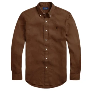 Polo Ralph Lauren - Chemise marron ajustée en lin
