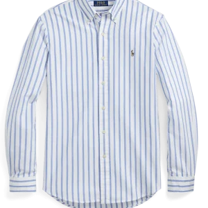 POLO RALPH LAUREN - Chemise Oxford à rayures Custom Fit Bleu et Blanc