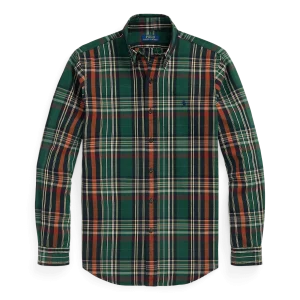 POLO RALPH LAUREN - Chemise Oxford ajustée écossaise Pin Lie-de-vin multi