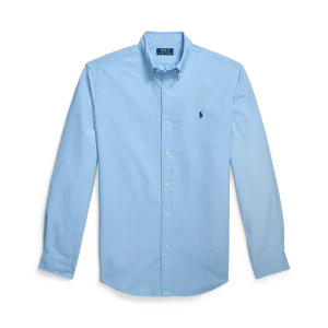 POLO RALPH LAUREN - Chemise Oxford ajustée teinte en pièce baby blue