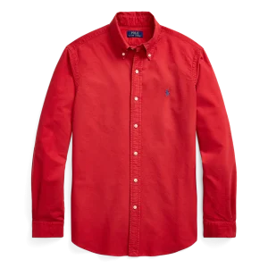 POLO RALPH LAUREN - Chemise Oxford ajustée teinte en pièce New brick