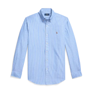 POLO RALPH LAUREN - Chemise Oxford rayée stretch Custom Fit 6895a Bsr Blue/white