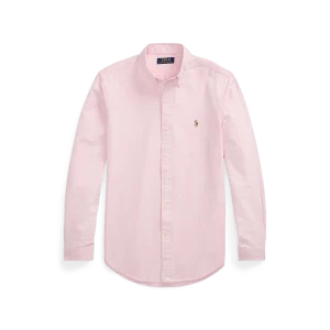 POLO RALPH LAUREN - Chemise rayé ajustée popeline stretch Rose et blanc