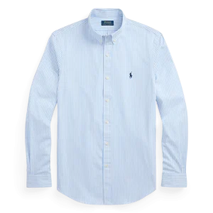 POLO RALPH LAUREN - Chemise rayée cintrée popeline stretch Austin Blue White