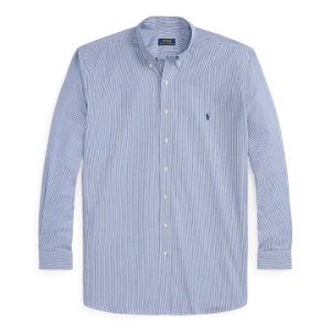 POLO RALPH LAUREN - Chemise rayée en popeline stretch Bleu