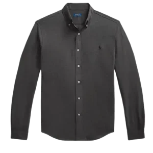POLO RALPH LAUREN - Chemise Ultra-Légère en Coton Piqué Grise