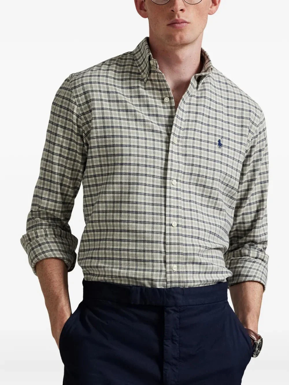 POLO RALPH LAUREN - Chemises à Carreaux White Grey Heather Multi – Image 3