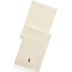 POLO RALPH LAUREN - Écharpe côtelée en coton Crème Andover
