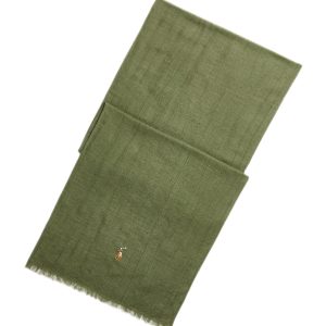 Polo Ralph Lauren - Écharpe green délavée en lin mélangé