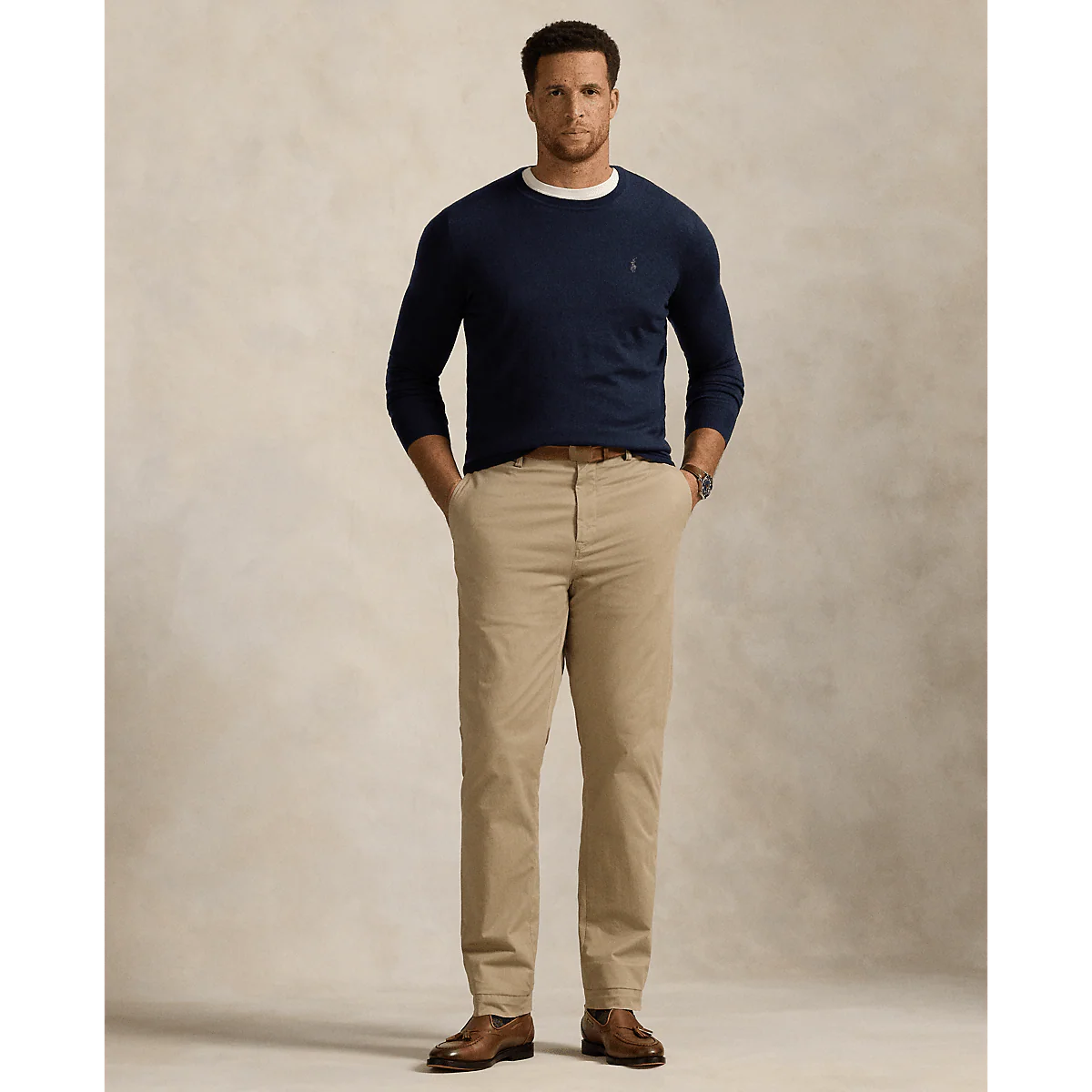 POLO RALPH LAUREN - Pull à col rond en laine lavable Marine chasseur – Image 3