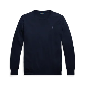 POLO RALPH LAUREN - Pull à col rond en laine lavable Marine chasseur