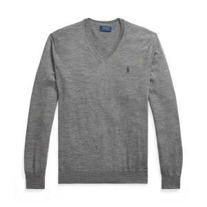 POLO RALPH LAUREN - Pull col en V en laine lavable Slim Fit
