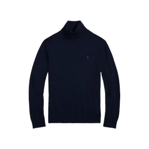 Polo Ralph Lauren - Pull col roulé en laine Bleu nuit