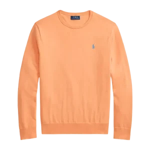 POLO RALPH LAUREN - Pull en coton texturé coupe ajustée Orange vif