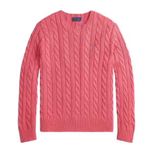 POLO RALPH LAUREN - Pull en coton torsadé Rouge pâle