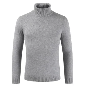 Pull Gris Col Roulé Homme