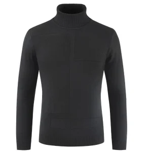 Pull Col Roulé Homme Noir