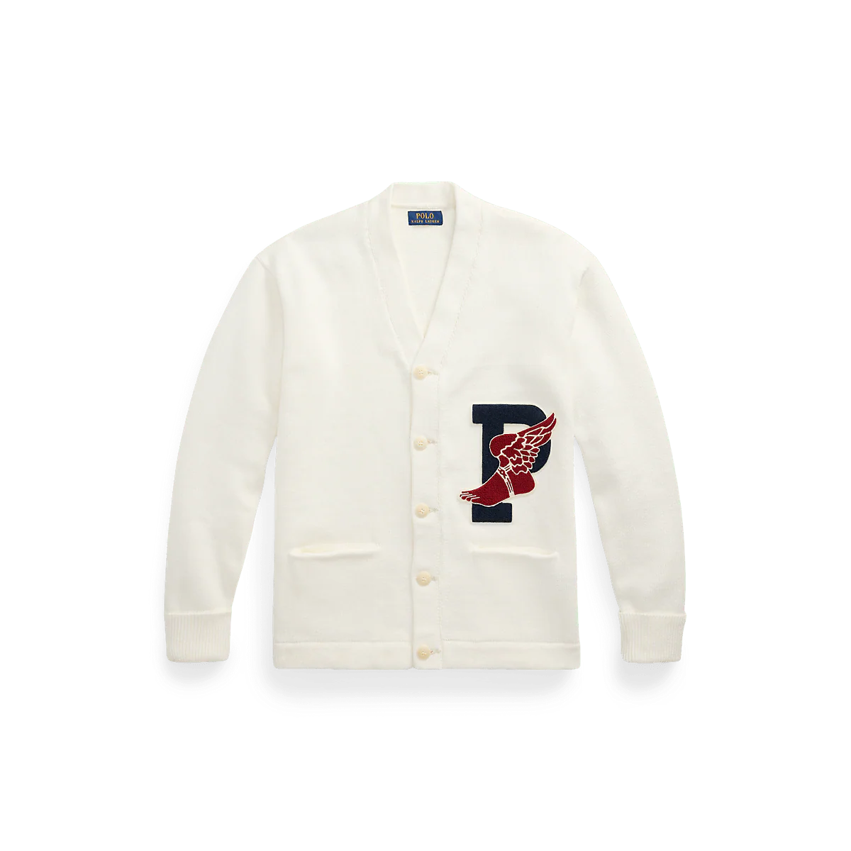 RALPH LAUREN - Cardigan P-Wing en coton Blanc