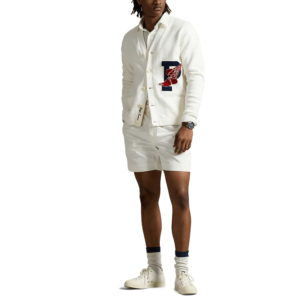 RALPH LAUREN - Cardigan P-Wing en coton Blanc – Image 5