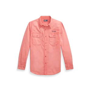 RALPH LAUREN - Chemise workwear brodée classique chino Rouge