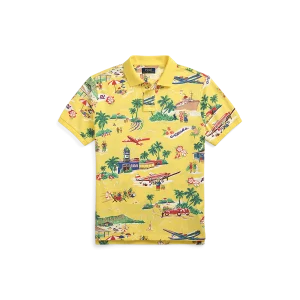 RALPH LAUREN - Polo ajusté Polo Bear en coton piqué Jaune