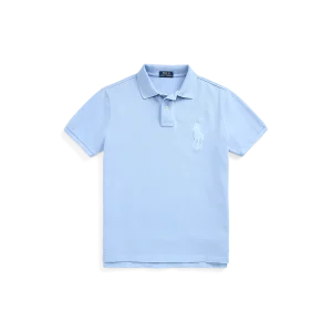 RALPH LAUREN - Polo Big Pony en piqué coupe ajustée Bleu ciel