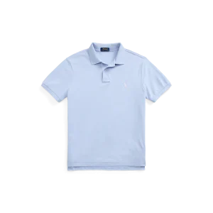 RALPH LAUREN - Polo coupe ajustée en piqué Bleu ciel