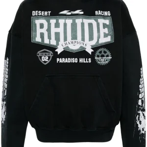 Rhude - Sweat à capuche en coton à imprimé graphique 4x4