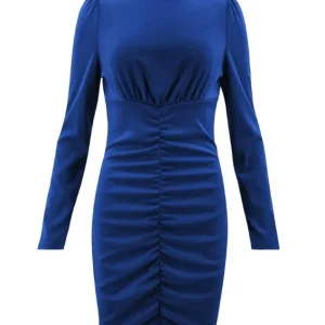 Robe Col Montant Bleue