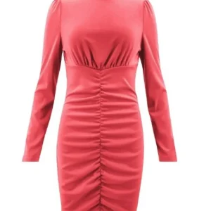Robe Col Montant Rose