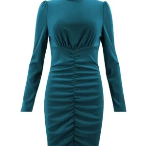 Robe Col Montant Verte Forêt