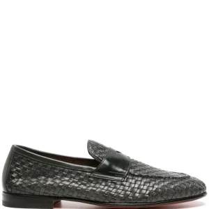 Santoni - Mocassins en cuir tressé