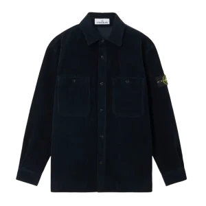 STONE ISLAND - 1200012 Surchemise Organic Cotton Corduroy Bleu marine