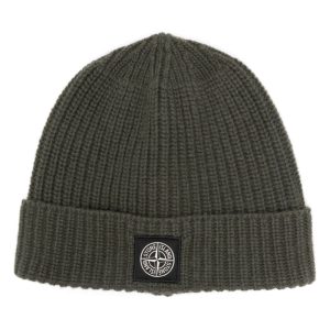 STONE ISLAND - Bonnet en laine vert