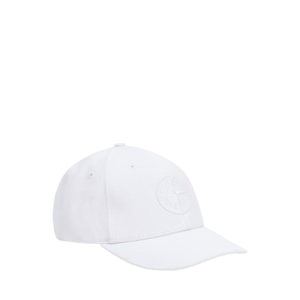STONE ISLAND - Casquette en coton avec logo brodé Blanc