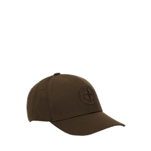 STONE ISLAND - Casquette en coton avec logo brodé Kaki