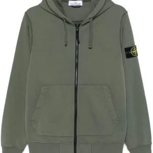 STONE ISLAND - Hoodie à patch Compass vert olive