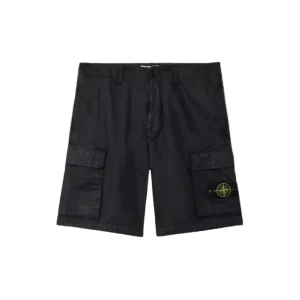 STONE ISLAND - Loose-wide-leg-fit Cargo Bermuda Shorts Noir