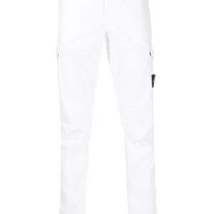 Stone Island Pantalon blanc cargo 30410 SUPIMA® COTTON
