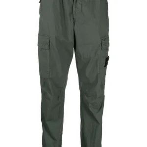 STONE ISLAND - Pantalon cargo à motif Compass signature vert