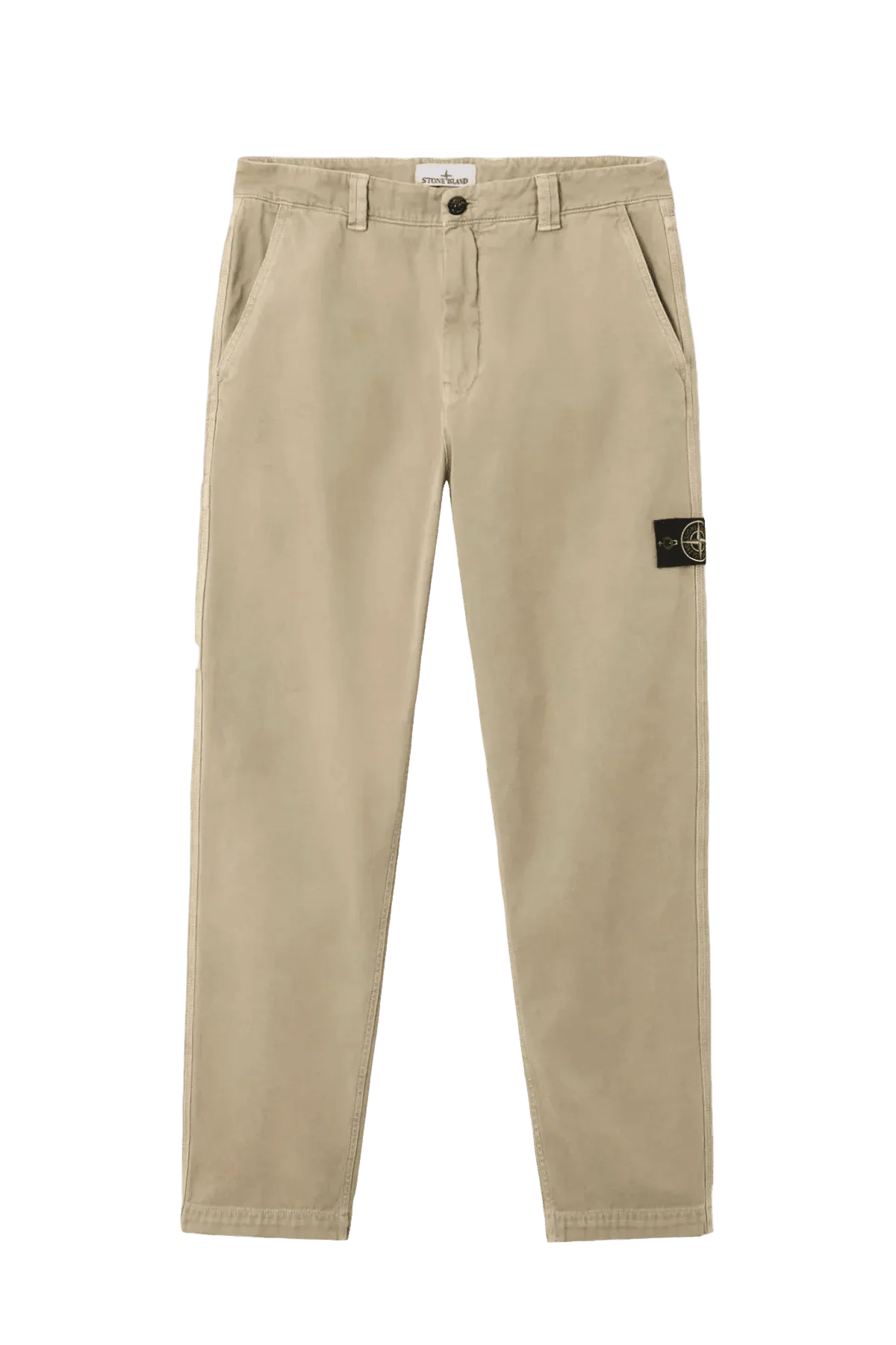 STONE ISLAND - Pantalon cargo coupe regular à poches pressionnées et zippées beige – Image 2