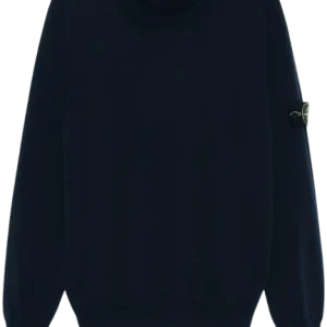 STONE ISLAND - PULL EN COTON RAS DU COU Bleu marine