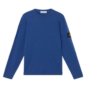 STONE ISLAND - Pull ras-du-cou avec finitions en petits rouleaux Bleu