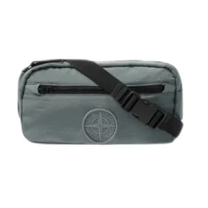 STONE ISLAND - Sac banane à motif Compass gris vert