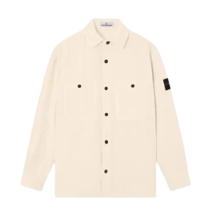STONE ISLAND - Surchemise 1200012 Organic Cotton Corduroy 800 Ivoire
