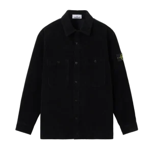 STONE ISLAND - Surchemise 1200012 ORGANIC COTTON CORDUROY 800 Noir