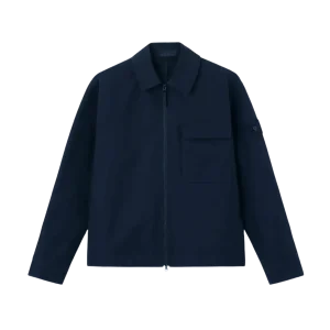 STONE ISLAND - Surchemise Weatherproof Cotton Canvas Ghost Bleu Marine